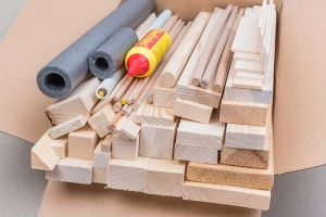 Dřevěný kutilský materiál Malý kutil – sada 50 ks / Malý kutil – polytechnika pro předškolní děti